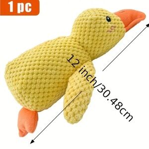 Dog Toy Duck Squeaky Yellow Plush Soft Cuddle Duck Dog Toy NWT